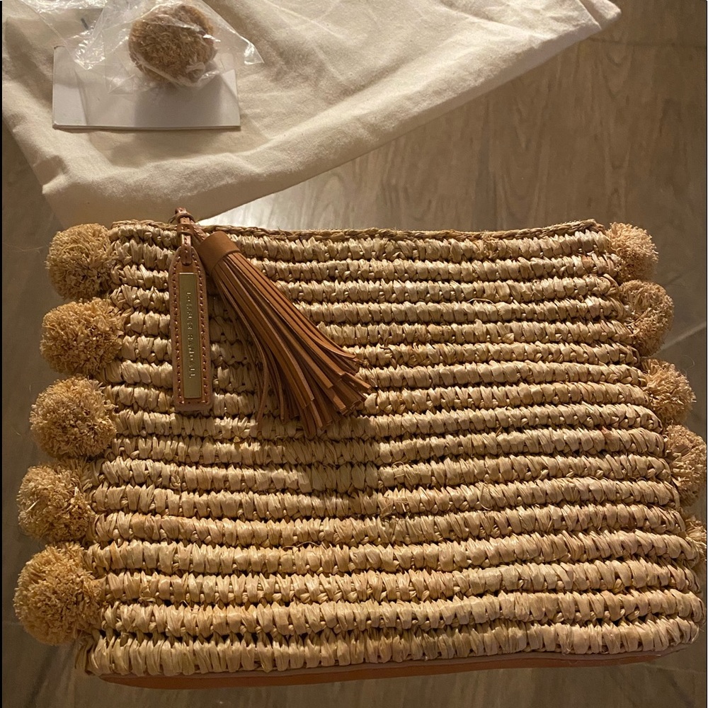 Loeffler Randall large Straw pouch never used